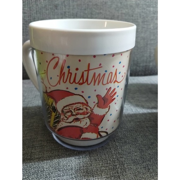 Vtg Christmas Santa Clause Mugs Set of 3 Plastic Dawn Cups (cb5) - Picture 7 of 8